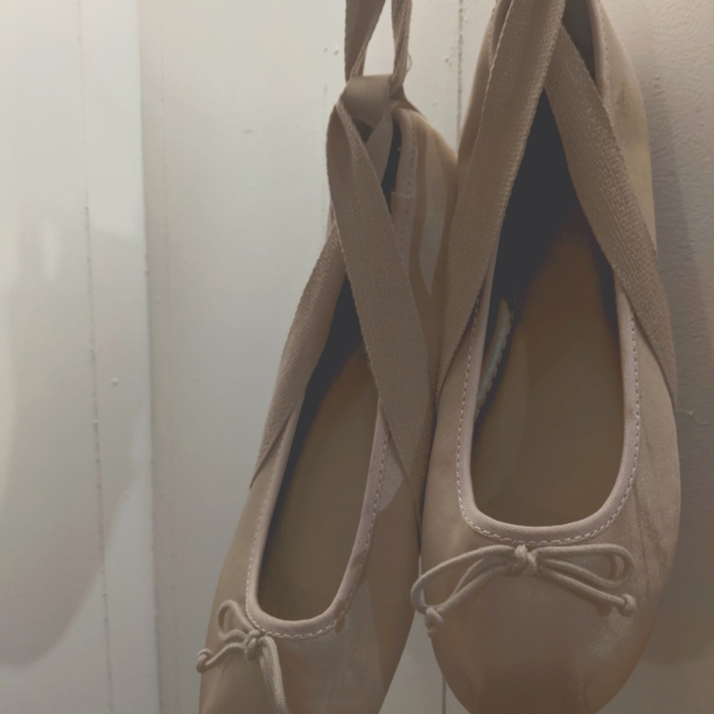 Mauve Ballet Flats with Leg Ties, Mossimo, 8.5 Womens